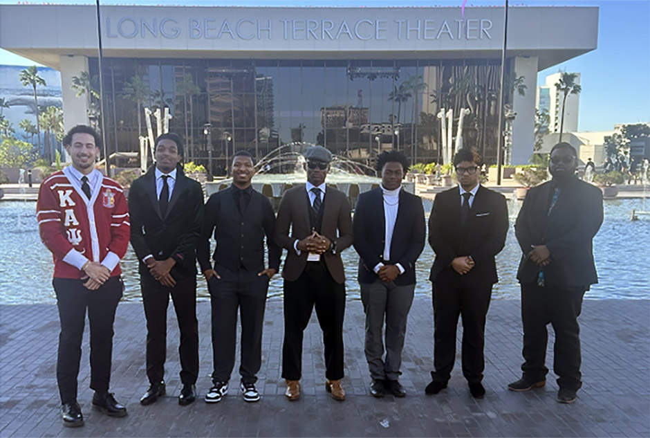 A2MEND group standing outside Long Beach Terrace Theatre