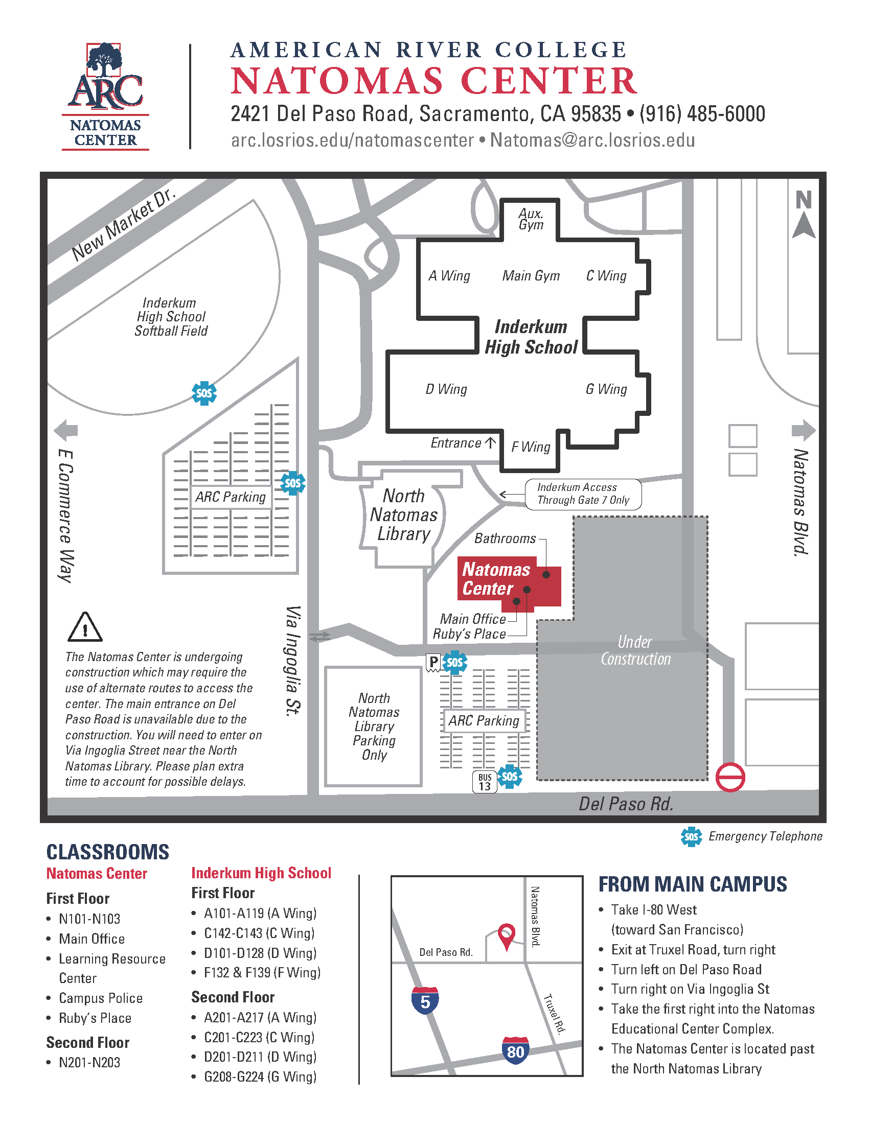 Natomas Center Parking and Map