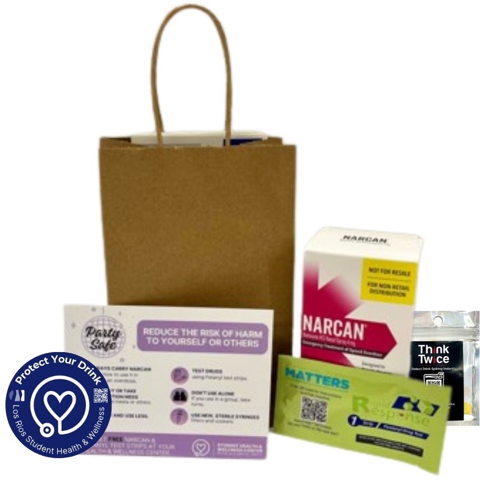 Party safe toolkit include Narcan and testing strips