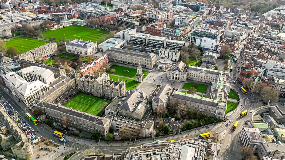 Dublin Ireland Trinity College arial
