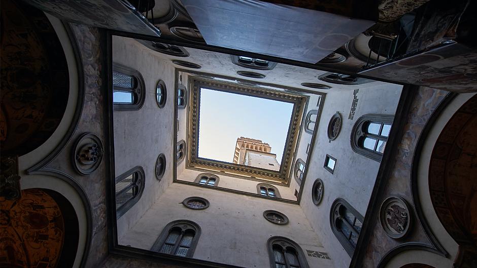 Florance Italy upward look through buildings